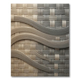 Beige Woven Wave Texture Area Rug