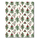 Festive Christmas Trees Red Berries Bows Area Rug