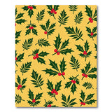 Holly Leaves Red Berries Yellow Area Rug