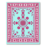 Pink Pink Teal Traditional Persian Area Rug