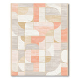 Curved Geometric Beige Area Rug