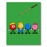 Playful Cartoon Pool Balls Kids Area Rug