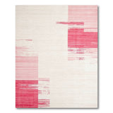 Pink Modern Pink Geometric Block Area Rug