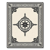 Ornate Medallion Black White Area Rug
