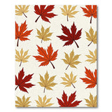 Red Gold Maple Leaf Pattern Area Rug