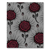 Vintage Grey Rose Burst Floral Area Rug
