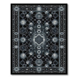 ODIKA Cosmic Geometric Black and White Washable Area Rug - Low Pile Non-Slip