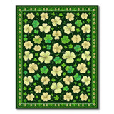 Floral Vintage Green Emerald Shamrock Clover Area Rug