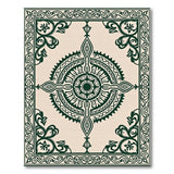 Traditional Persian Intricate Green Mandala Persian Area Rug