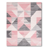 Blush Pink Gray Geometric Area Rug