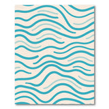 Teal Blue Wavy Waves Area Rug