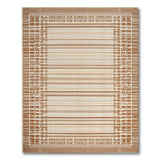 Tan Geometric Border Area Rug