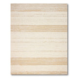 Beige and Neutral Beige Striped Distressed Vintage Area Rug