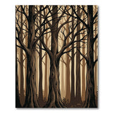 Misty Bare Tree Forest Silhouette Area Rug