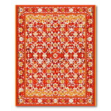 Vibrant Red Persian Floral Area Rug