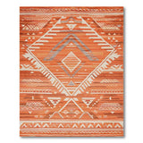 Orange Terracotta Diamond Geometric Southwestern Rug