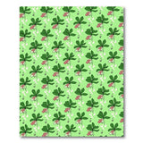 Vibrant Green Foliage Pink Pod Pattern Area Rug