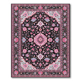 Multi-color and Patterns Pink Floral Persian Area Rug on Black