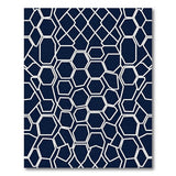 Navy Hexagon Geometric Area Rug