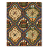 Rainbow Compass Boho Adventure Area Rug