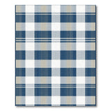 Navy Blue and Beige Plaid Area Rug