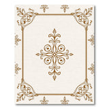 Gold and Silver Ornate Gold Border Cream Area Rug