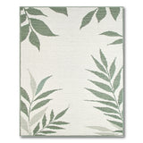 Green Leaf Geometric Area Rug