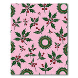 Pink Holly Berry Festive Pattern Area Rug