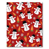 Festive Snowman Red Area Rug