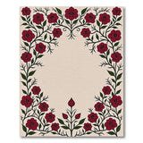 Red Vintage Red Rose Floral Area Rug