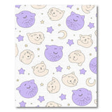 Dreamy Purple Cartoon Cats Stars Moons Area Rug