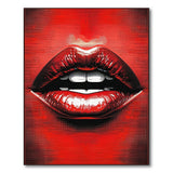 Geometric Modern Bold Red Lips Geometric Area Rug