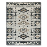 Grey Grey Southwestern Tribal Area Rug
