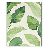 Vibrant Green Palm Leaf Coastal Area Rug