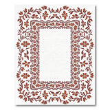 Ornate Rust Floral Border Area Rug