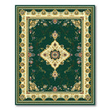Traditional Persian Green Persian Floral Medallion Area Rug