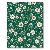 Emerald Green White Daisy Floral Area Rug