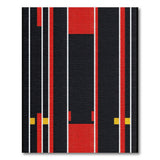 Red Bold Red Black Geometric Stripe Area Rug