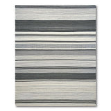 Black White Striped Geometric Woven Rug