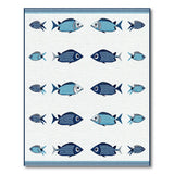 Stylized Blue Striped Fish Area Rug