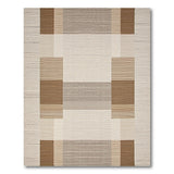 Brown Tan Grid Woven Area Rug