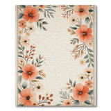 Pink Floral Border Area Rug