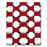 Bold Red Geometric Grid Geometric Modern Area Rug