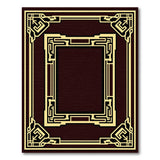 Art Deco Gold Geometric Red Area Rug