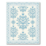 Floral Vintage Elegant Blue Floral Damask Area Rug