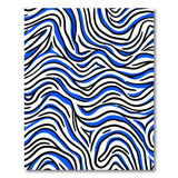 Wavy Blue Zebra Stripe Area Rug