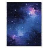 Blue and Teal Starry Nebula Galaxy Area Rug