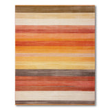 Warm Orange Striped Area Rug