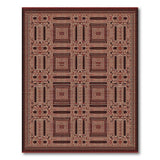 Red Geometric Modern Area Rug with Nested Squares