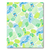 Green Teal Sea Glass Abstract Area Rug